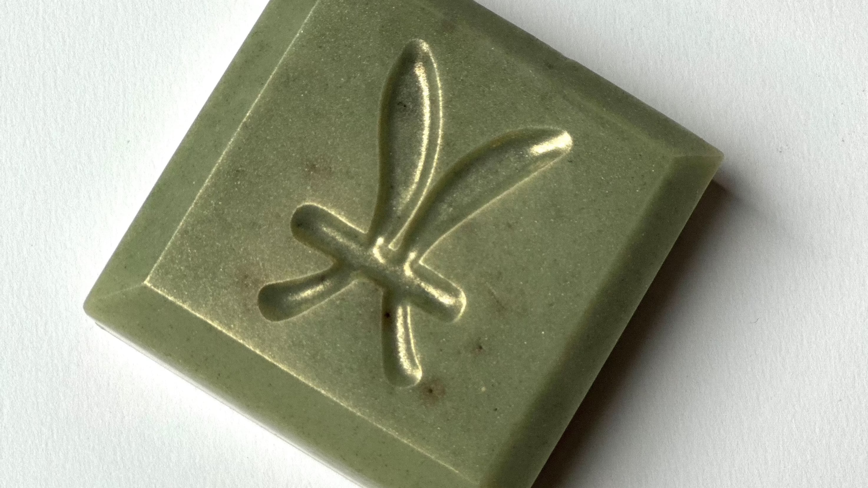 Green square with beveled edge soap bar